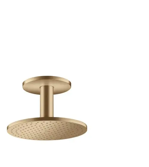 Kopfbrause mit Deckenanschluss in Brushed Bronze, runde Duschfläche mit perforierter Oberfläche, hergestellt von AXOR.